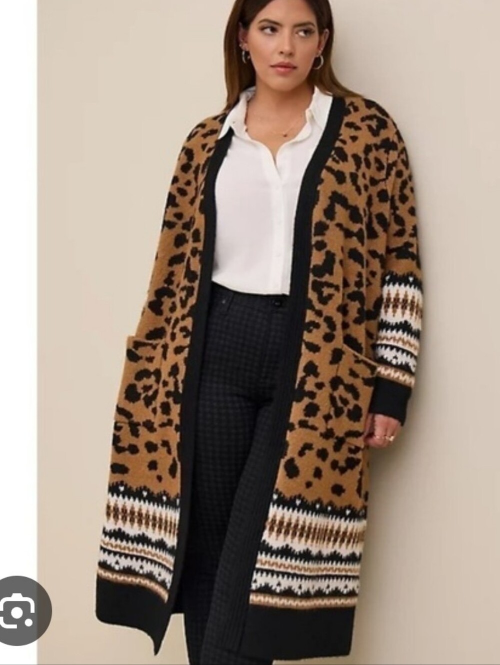 Torrid Animal Print Vegan Cashmere Duster Cardigan - 1X